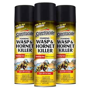 Spectracide Foaming Wasp & Hornet Killer, Blanketing Foam Kills by Contact, 14 Ounces, 3 Pack