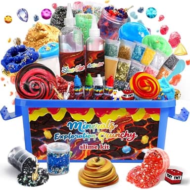 UIVIEHIR Science Exploring Slime Kit for Kids, Crunchy Slime, Stress Relief, Minerals DIY Toy, Party Favors for Girl Boys 6 7 8 9 10 11 12