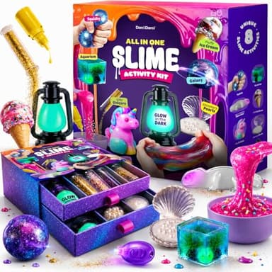 Slime Kit for Girls Ages 8-12 - All-in-One DIY Slime Making Kit, Galaxy Unicorn Glow-in-the-Dark Slime Set, Birthday Gift for Tween Girls 8 9 10 11 12
